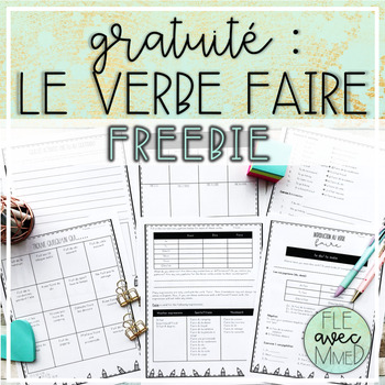 TPT Thumbnail for the free French resource FAIRE 