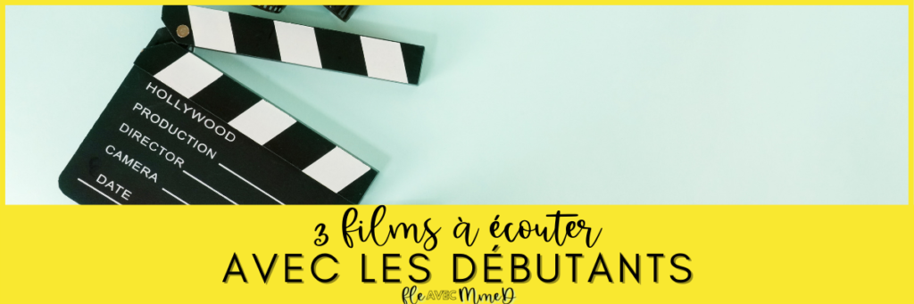 Blog header image. Photo of a reel and the title "3 films à écouter avec les débutants". 