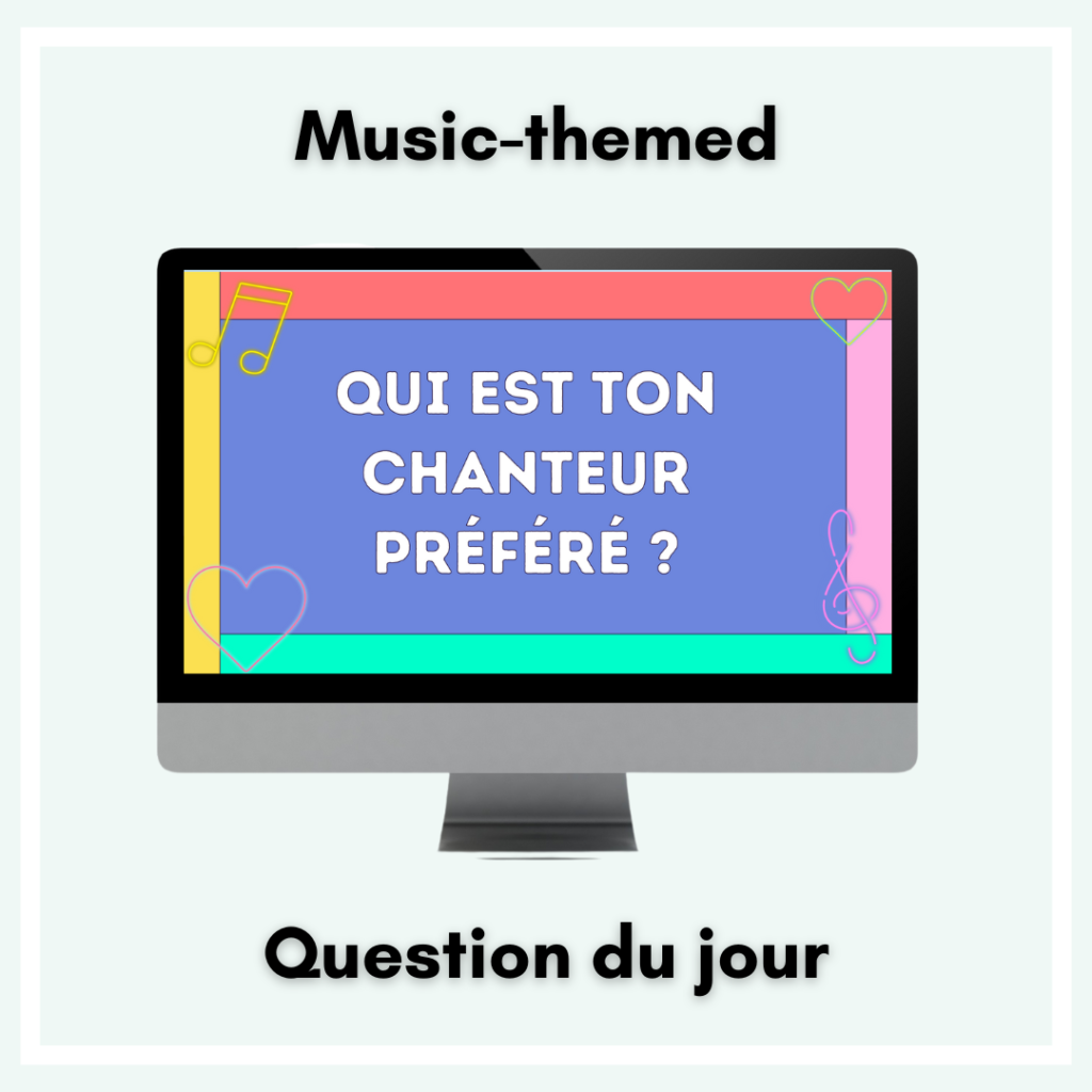 Music-themed questions du jour. These are perfect to begin each class during a French music unit