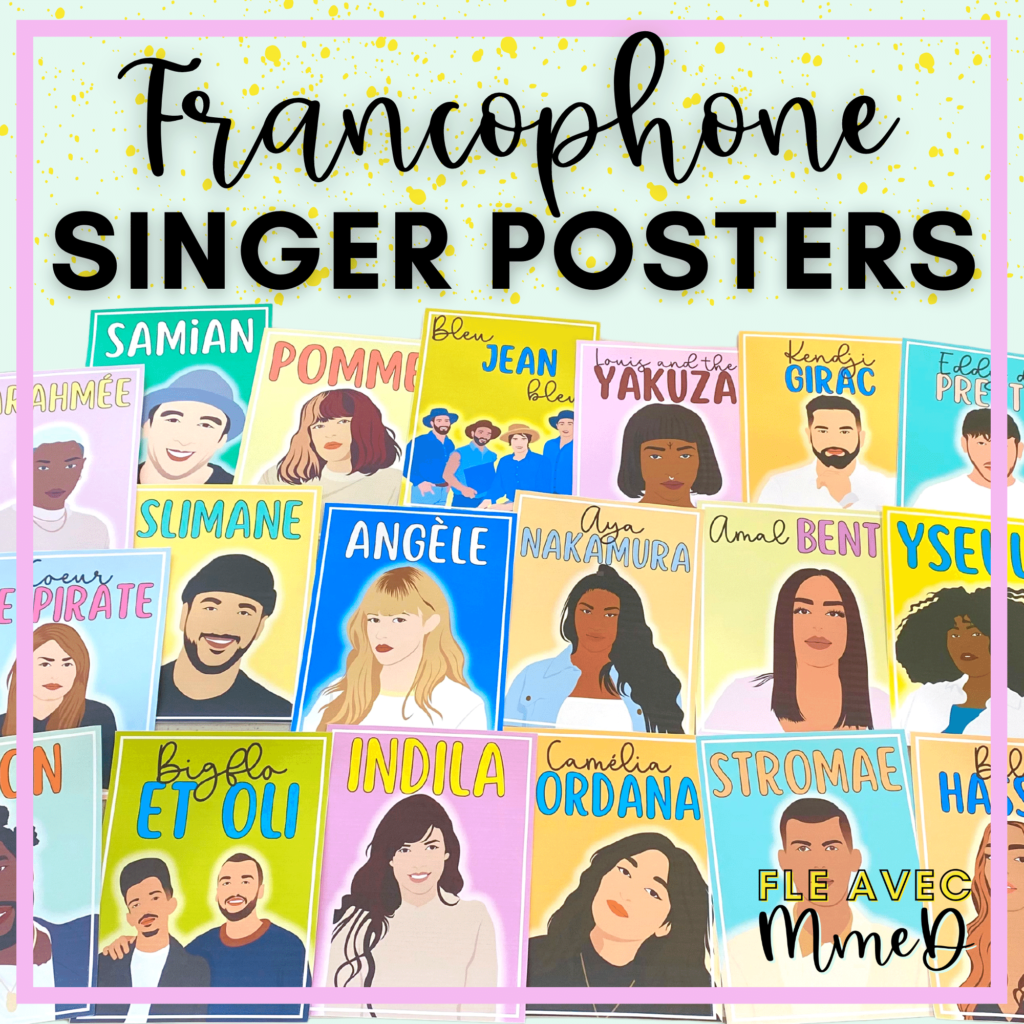 Image of posters of Francophone singers. 