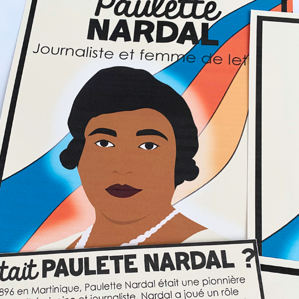 A French classroom poster of a Paulette Nardal, a Black Francophone trailblazer. 