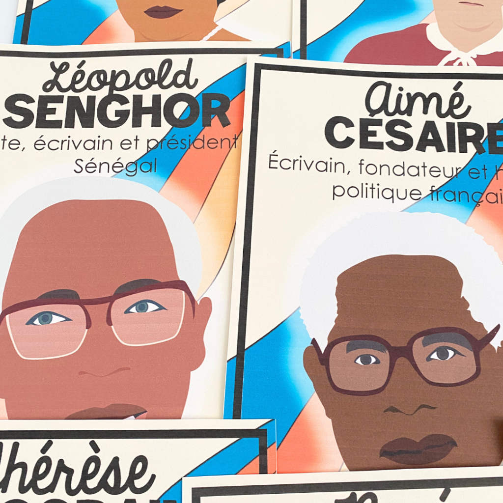 A photo of a French poster of Léopold Sengor and Aimé Cesaire. 