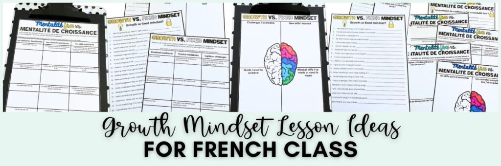 French Growth Mindset Lesson Ideas